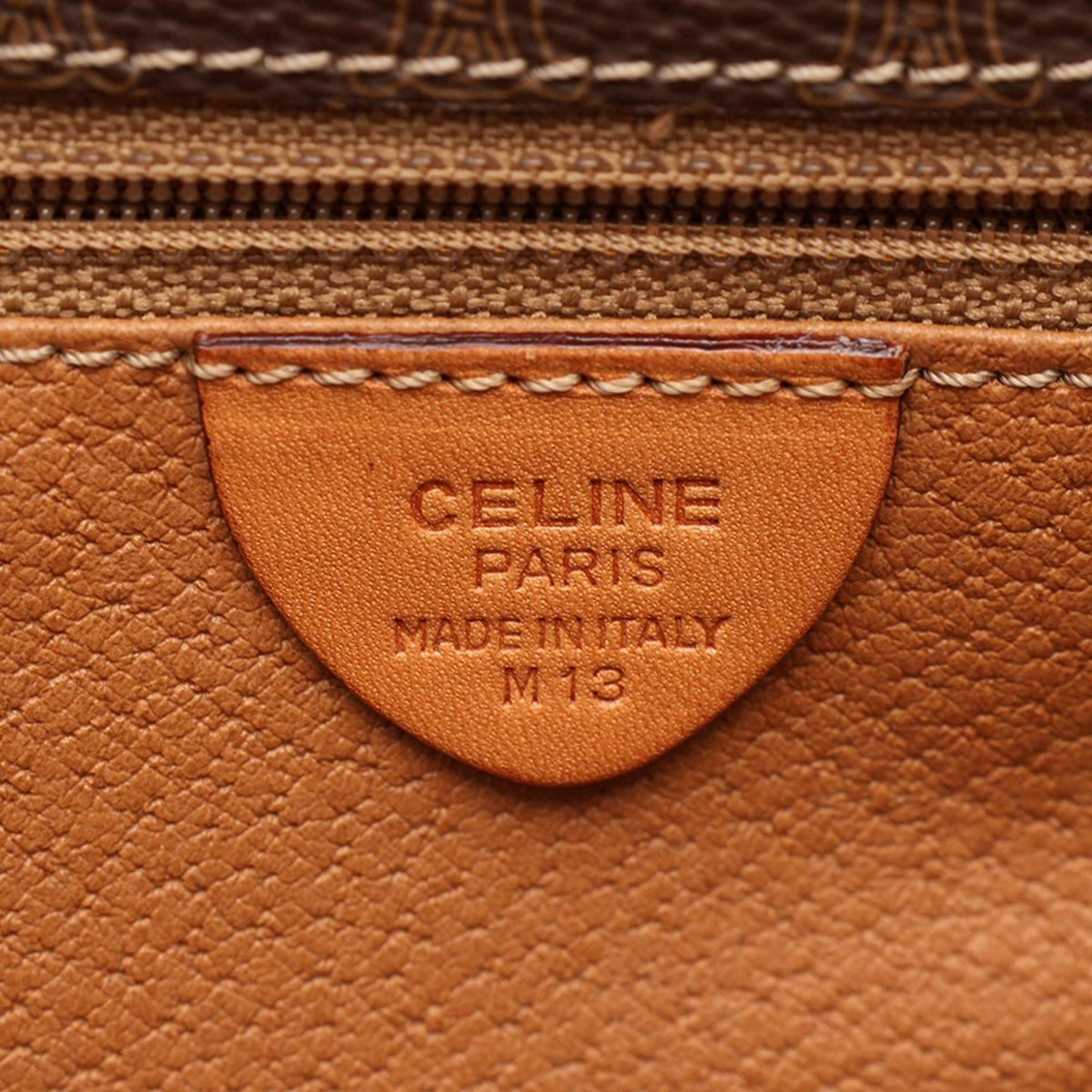 Celine Macadam Coated Canvas Crossbody — Brown