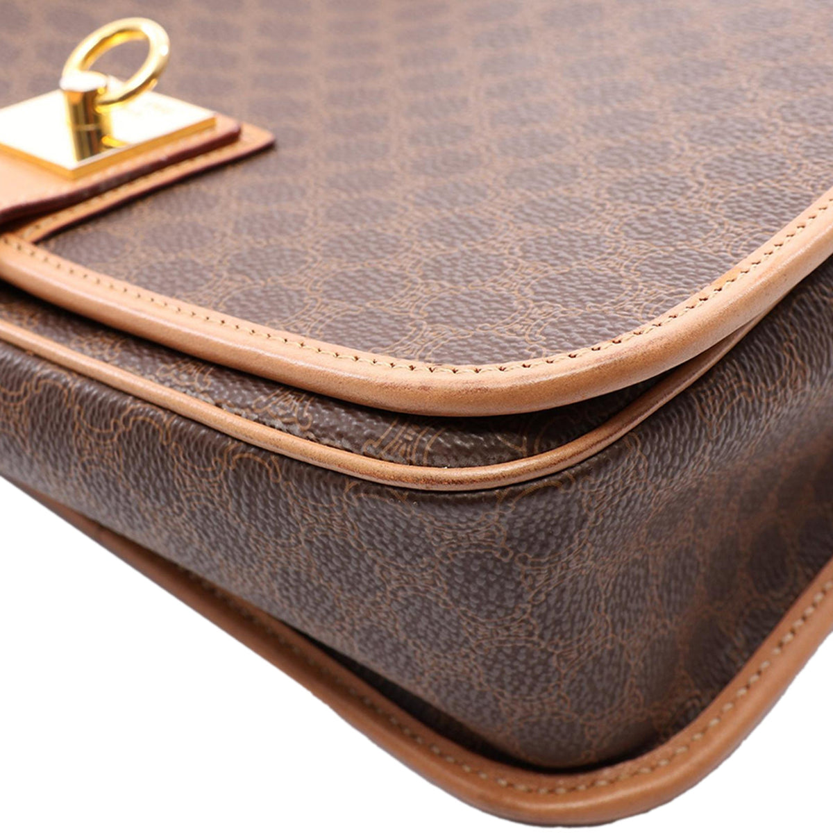 Celine Macadam Coated Canvas Crossbody — Brown