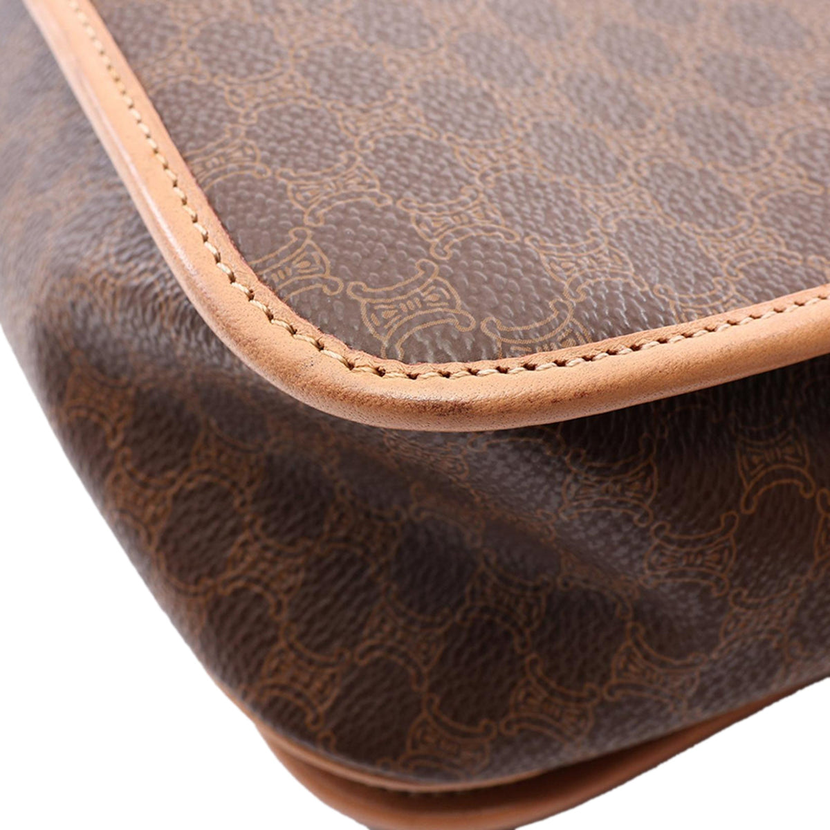 Celine Macadam Coated Canvas Crossbody — Brown