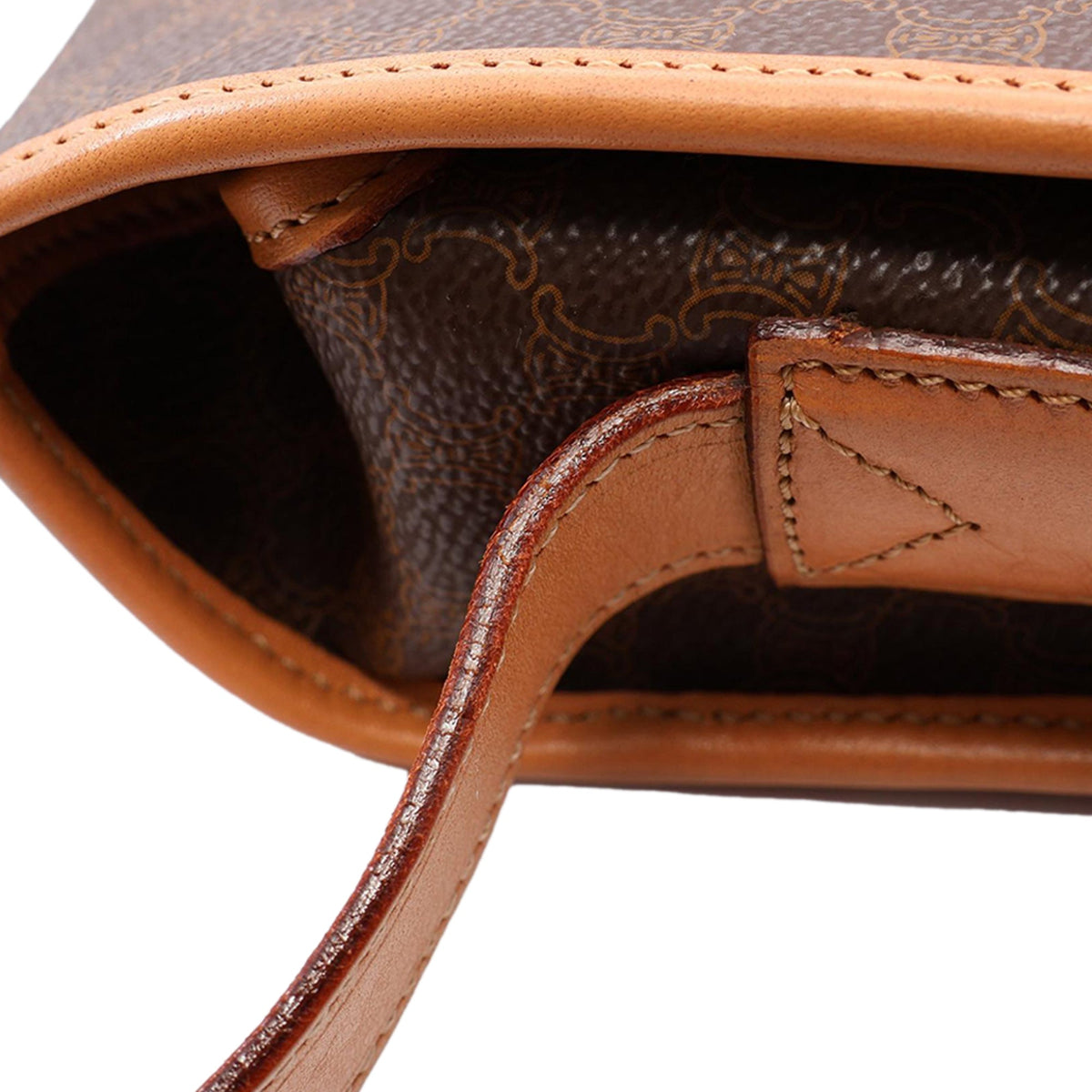 Celine Macadam Coated Canvas Crossbody — Brown