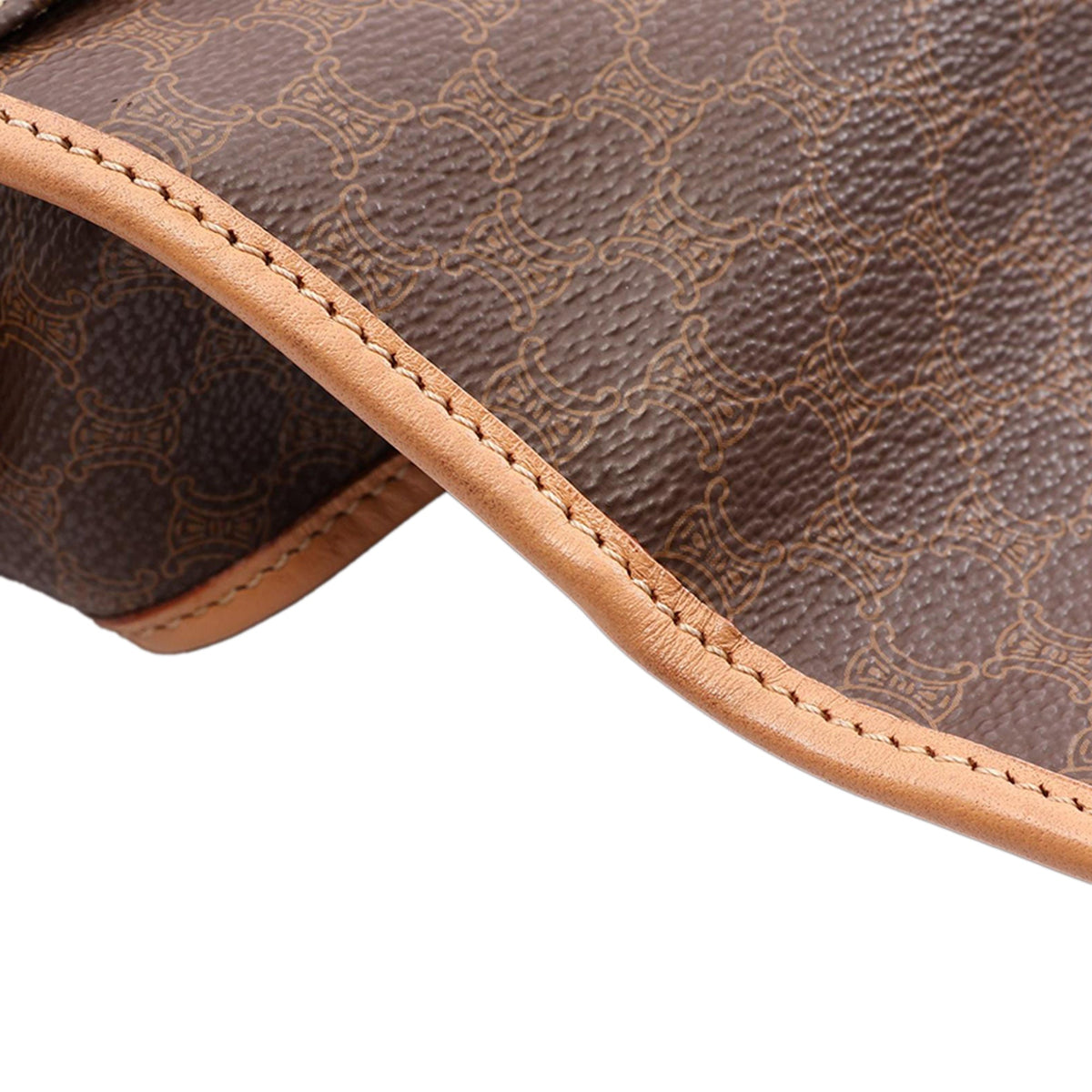 Celine Macadam Coated Canvas Crossbody — Brown