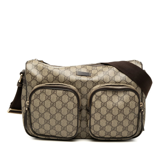 Gucci GG Supreme Double Pocket Crossbody