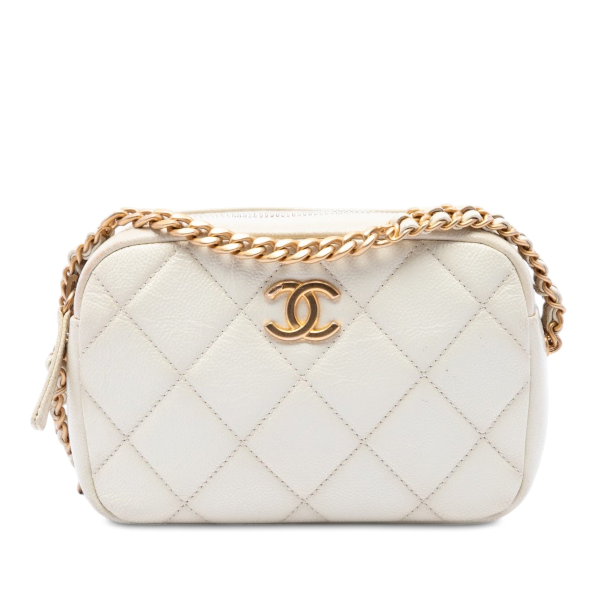 Chanel CC Quilted Caviar Melody Chain Camera Bag