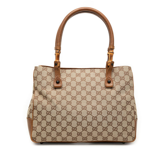 Gucci GG Canvas Bamboo Tote