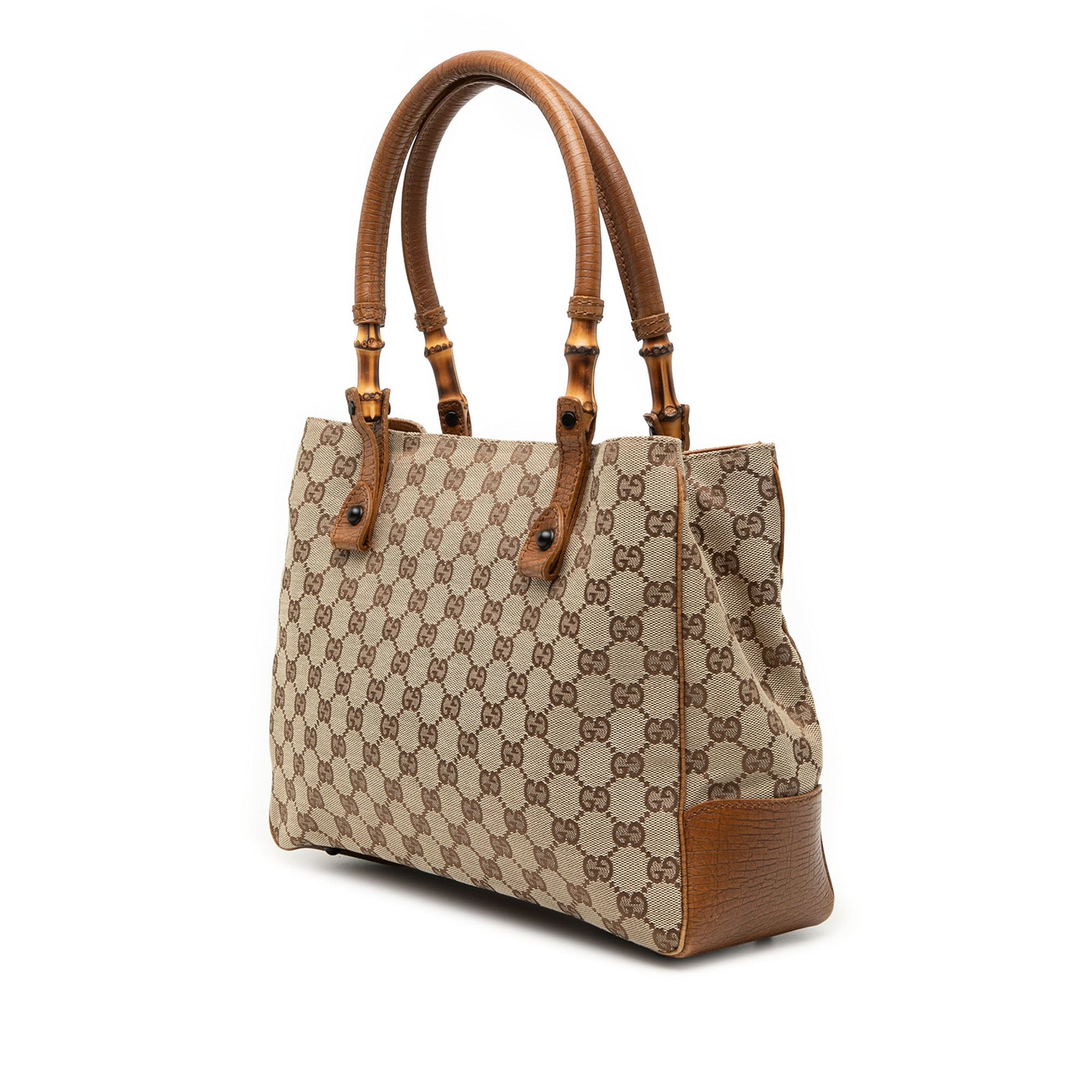Gucci GG Canvas Bamboo Tote