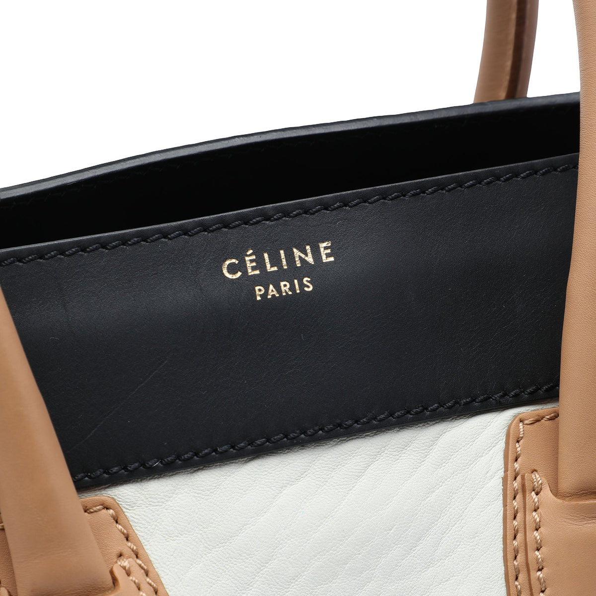 Celine Mini Tricolor Calfskin Luggage Tote