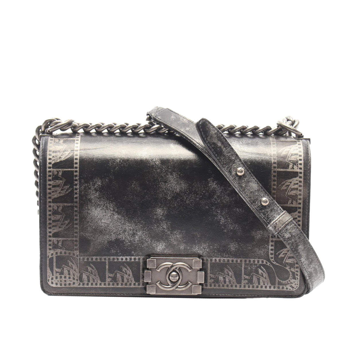Chanel Old Medium Distressed Calfskin Paris in Rome Boy Flap