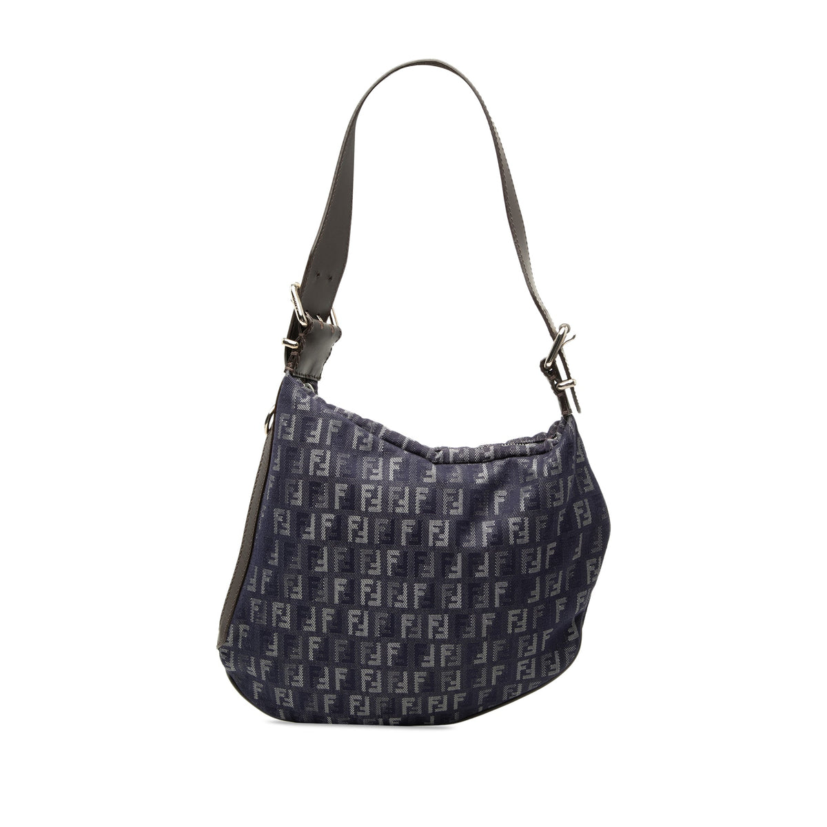 Fendi Zucchino Denim Oyster Shoulder Bag