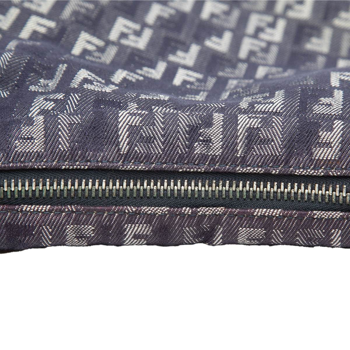 Fendi Zucchino Denim Oyster Shoulder Bag