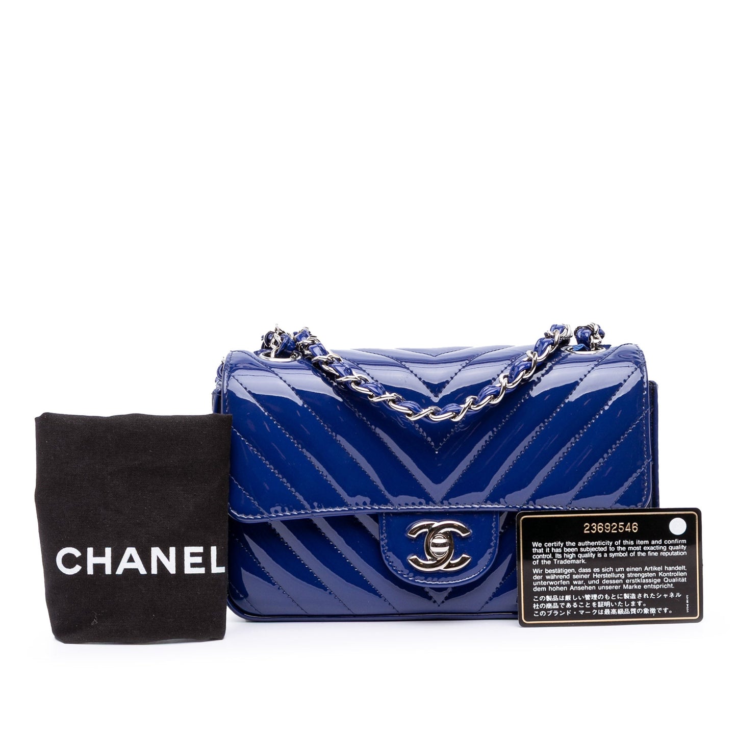 Chanel Mini Rectangular Classic Chevron Patent Single Flap