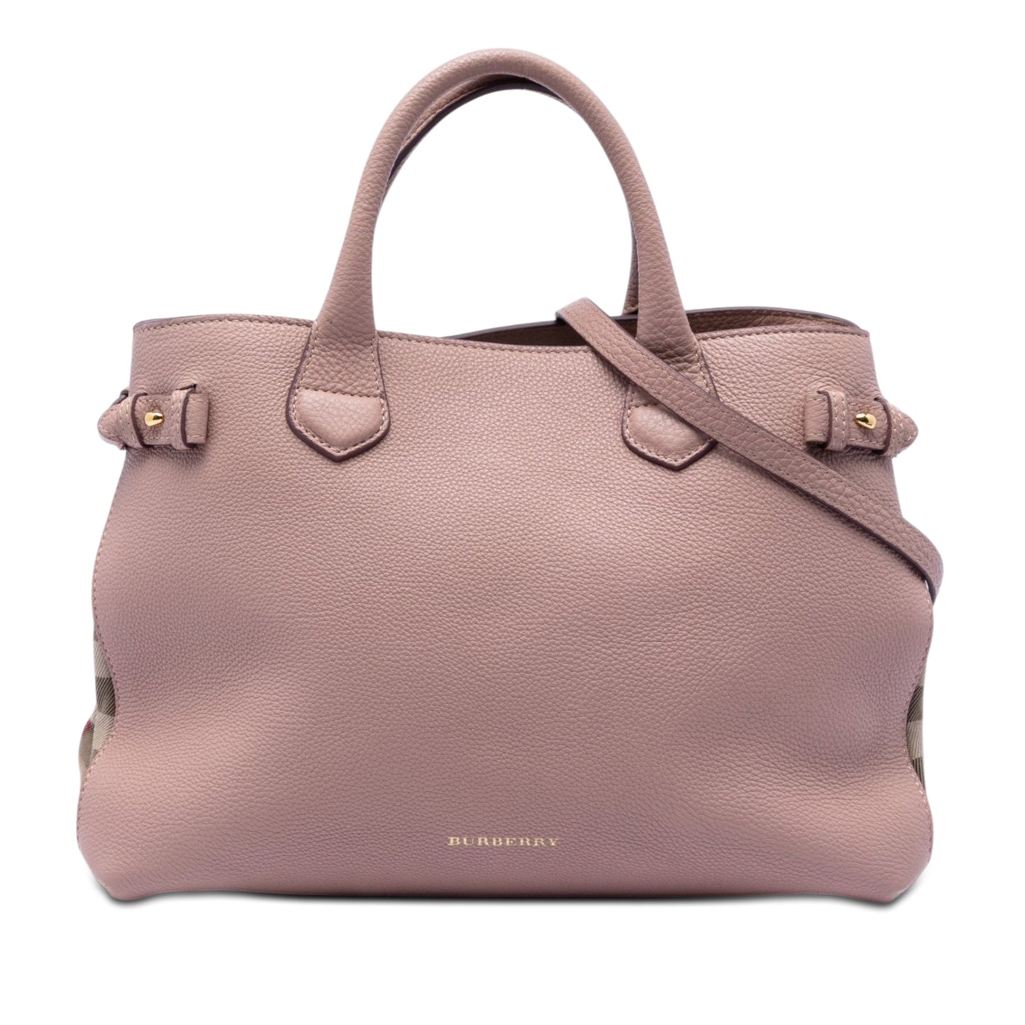 Burberry Medium Calfskin and House Check Banner Satchel