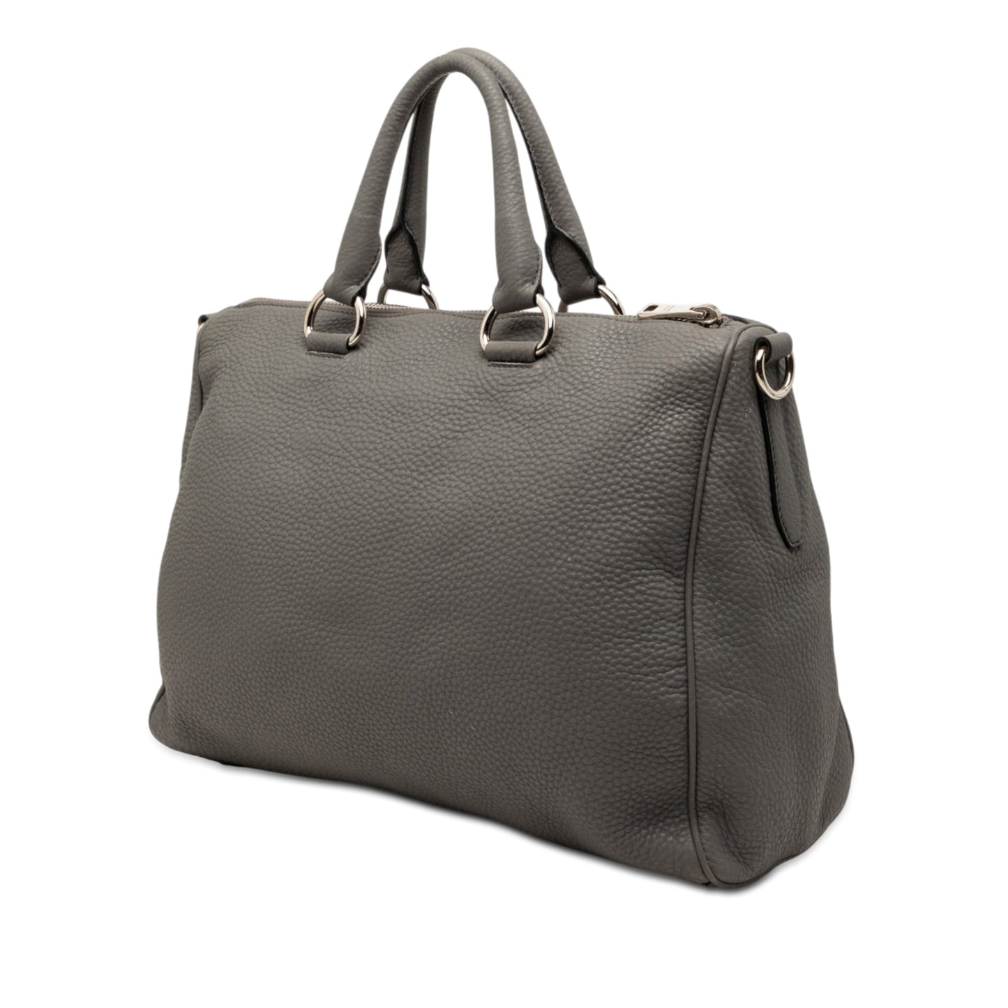 Prada Vitello Daino Zip Top Satchel