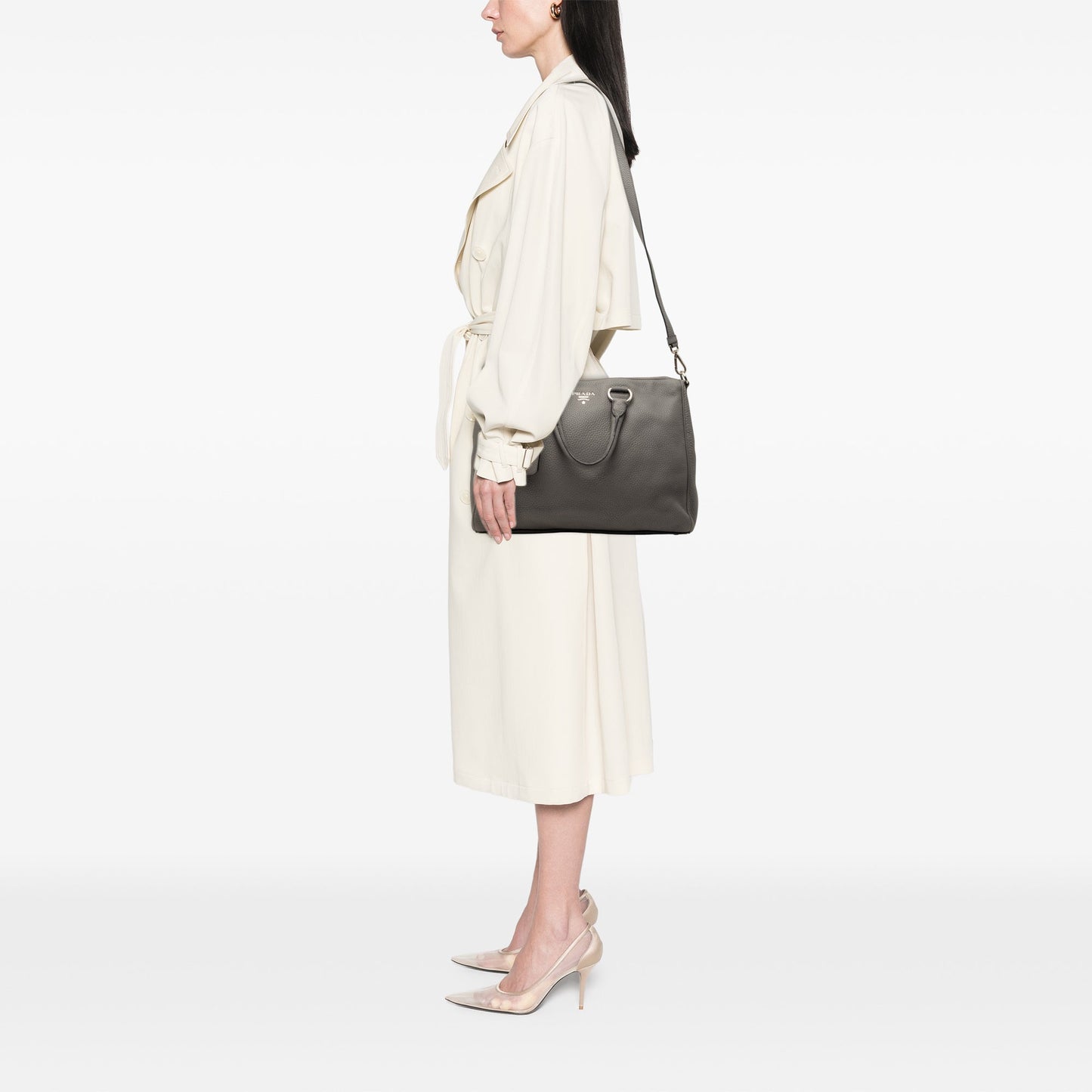 Prada Vitello Daino Zip Top Satchel