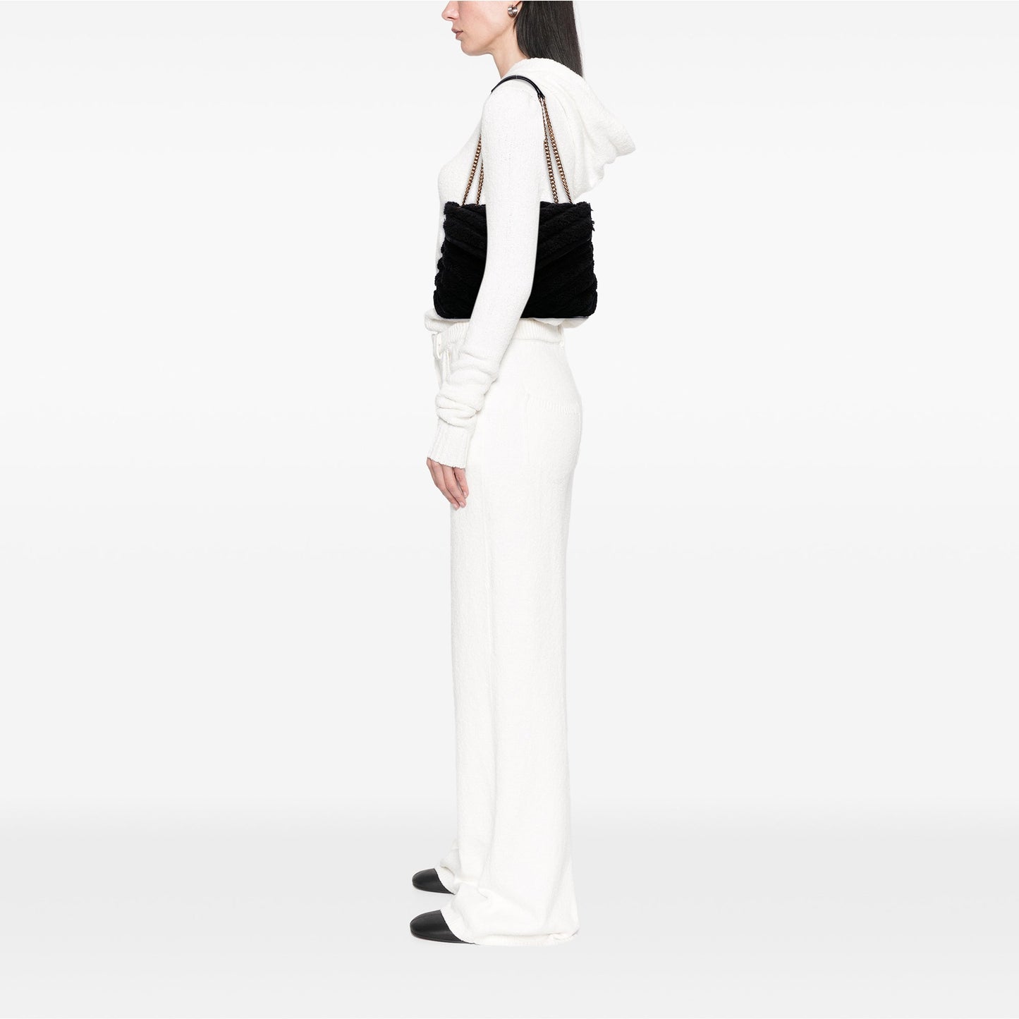 Saint Laurent Medium Shearling Loulou Shoulder Bag