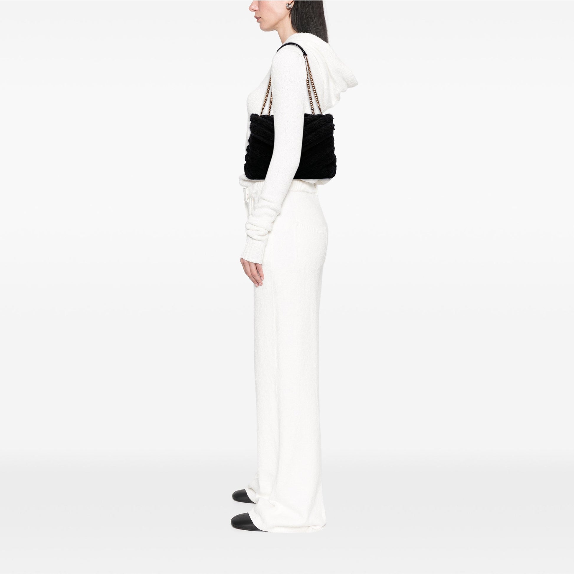 Saint Laurent Medium Shearling Loulou Shoulder Bag
