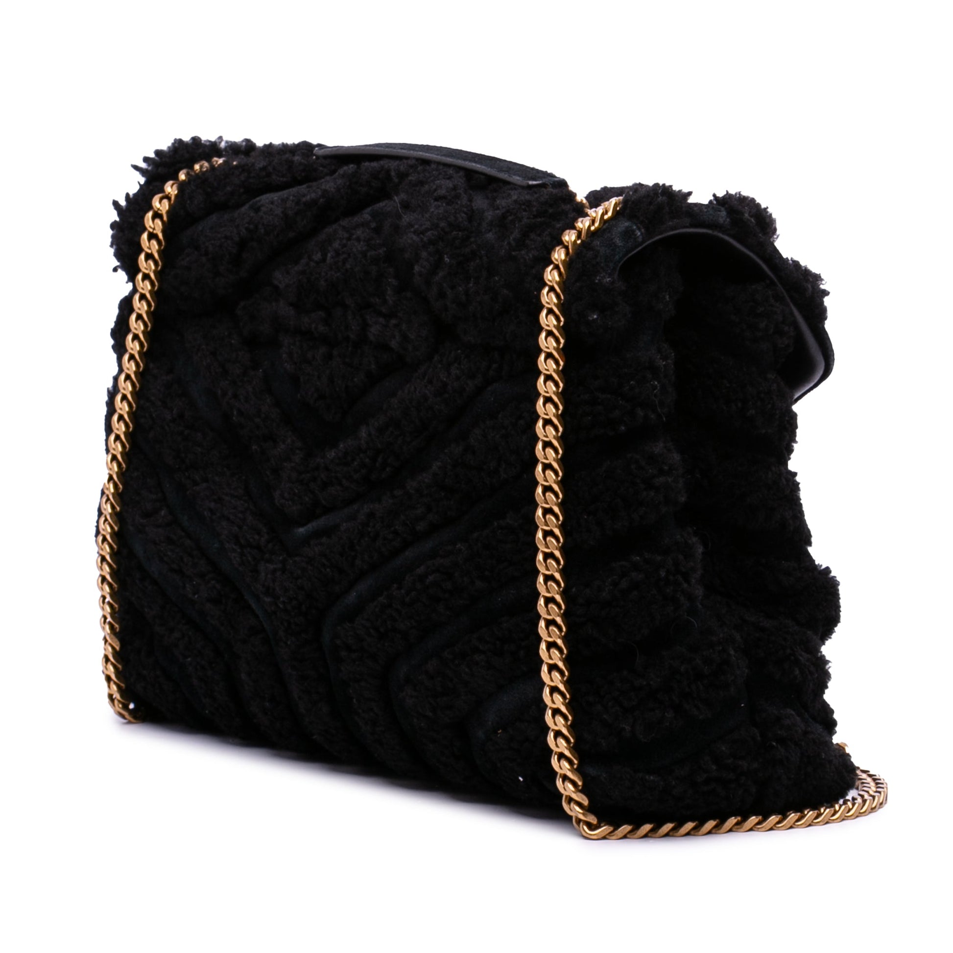 Saint Laurent Medium Shearling Loulou Shoulder Bag