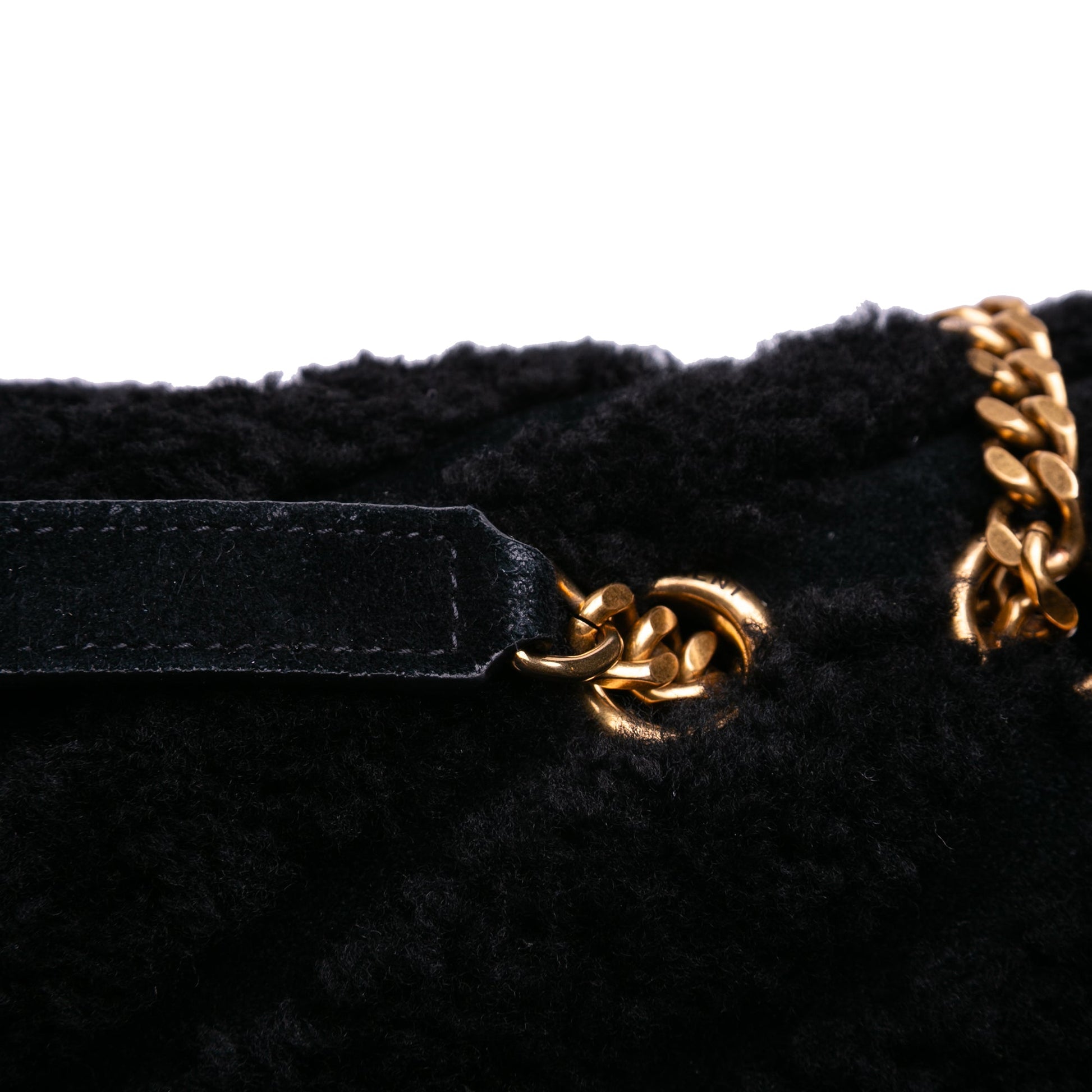 Saint Laurent Medium Shearling Loulou Shoulder Bag