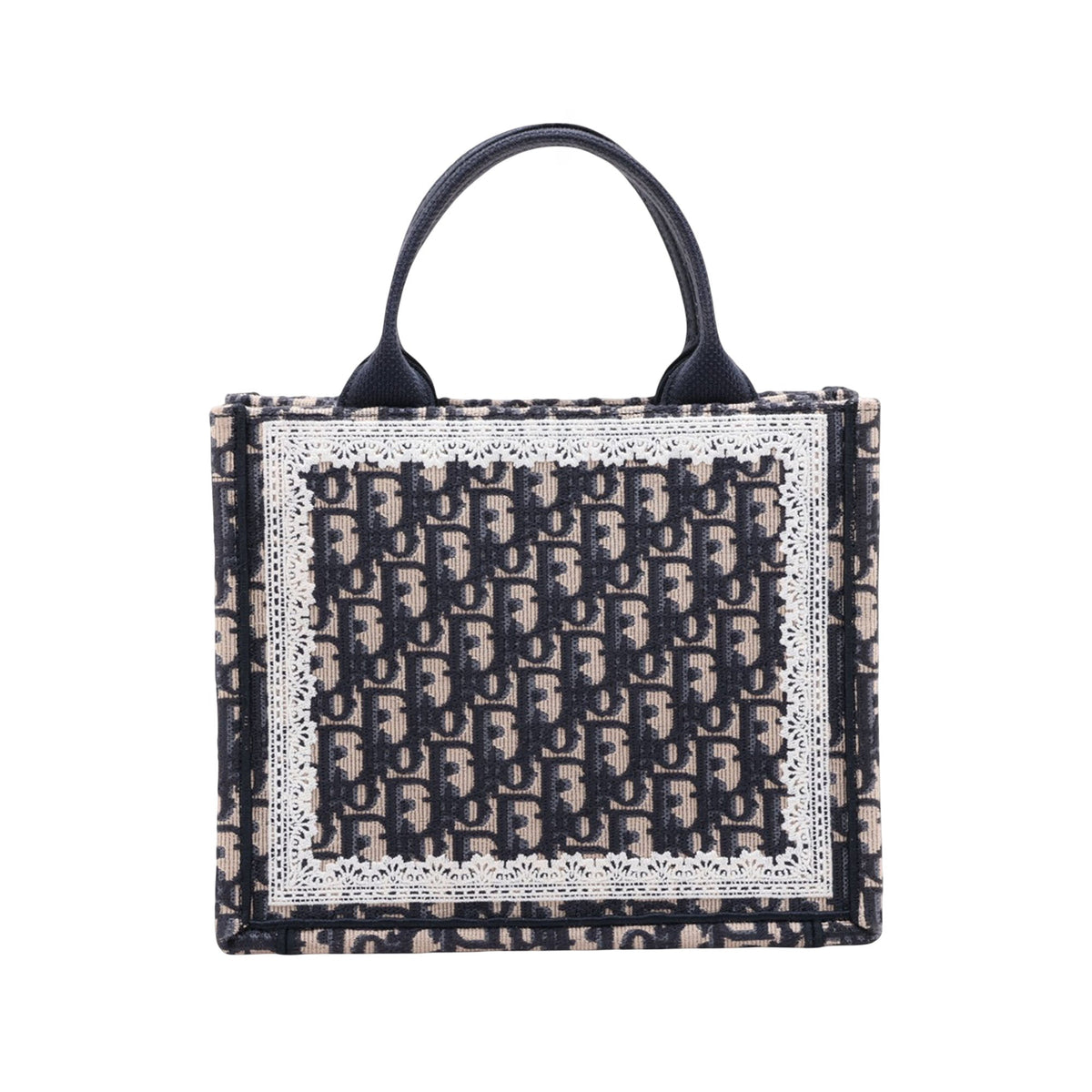 Dior Small Oblique Canvas Embroidered Book Tote — Blue
