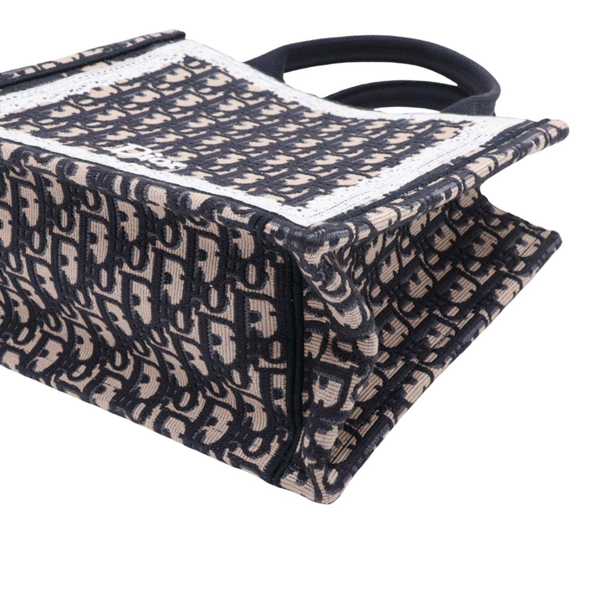 Dior Small Oblique Canvas Embroidered Book Tote — Blue