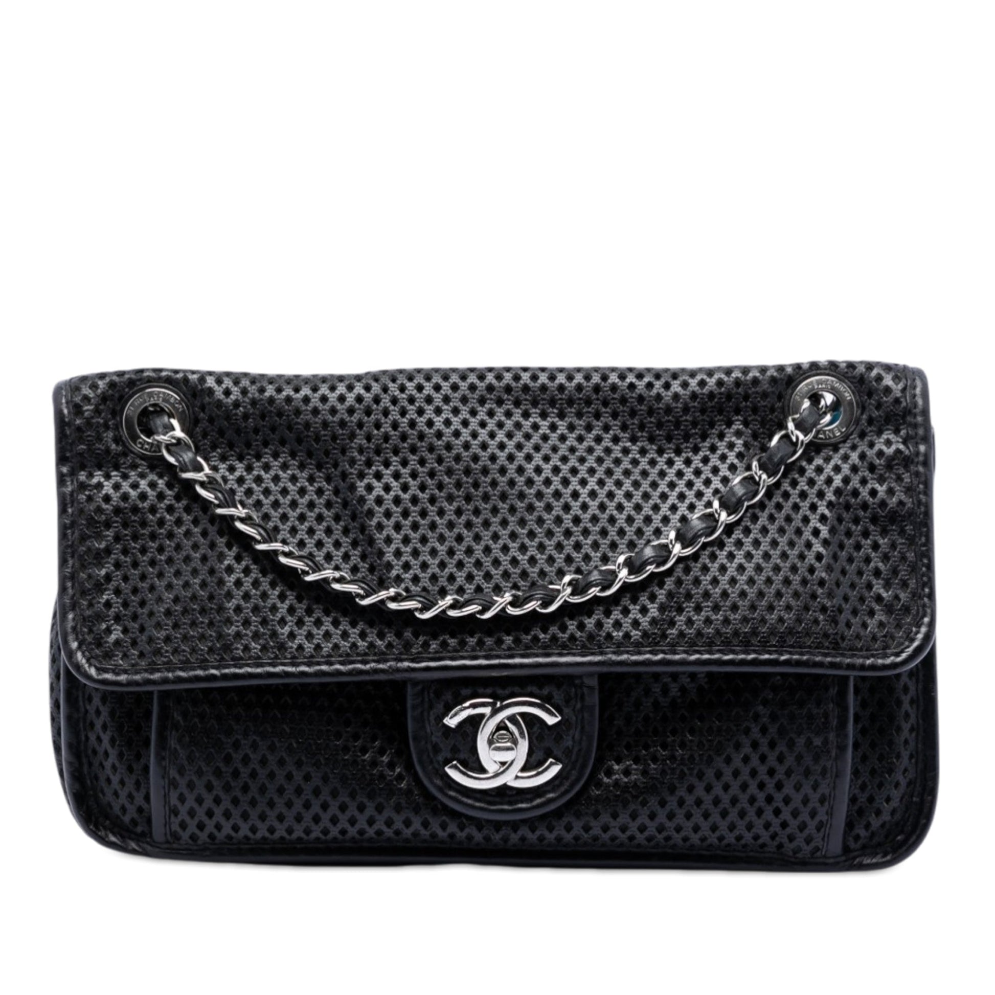 Medium Perforated Lambskin Up In The Air Flap