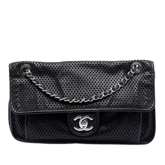 Medium Perforated Lambskin Up In The Air Flap