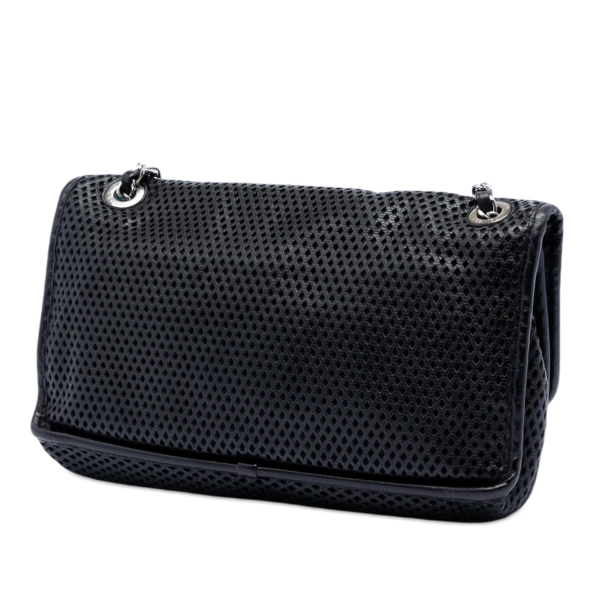 Medium Perforated Lambskin Up In The Air Flap