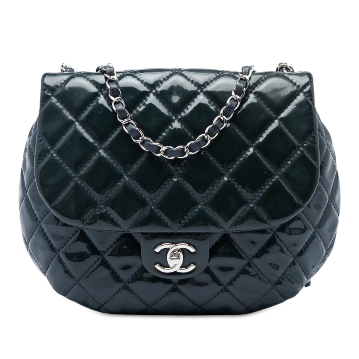 Chanel Medium Quilted Patent Bubble CC Flap