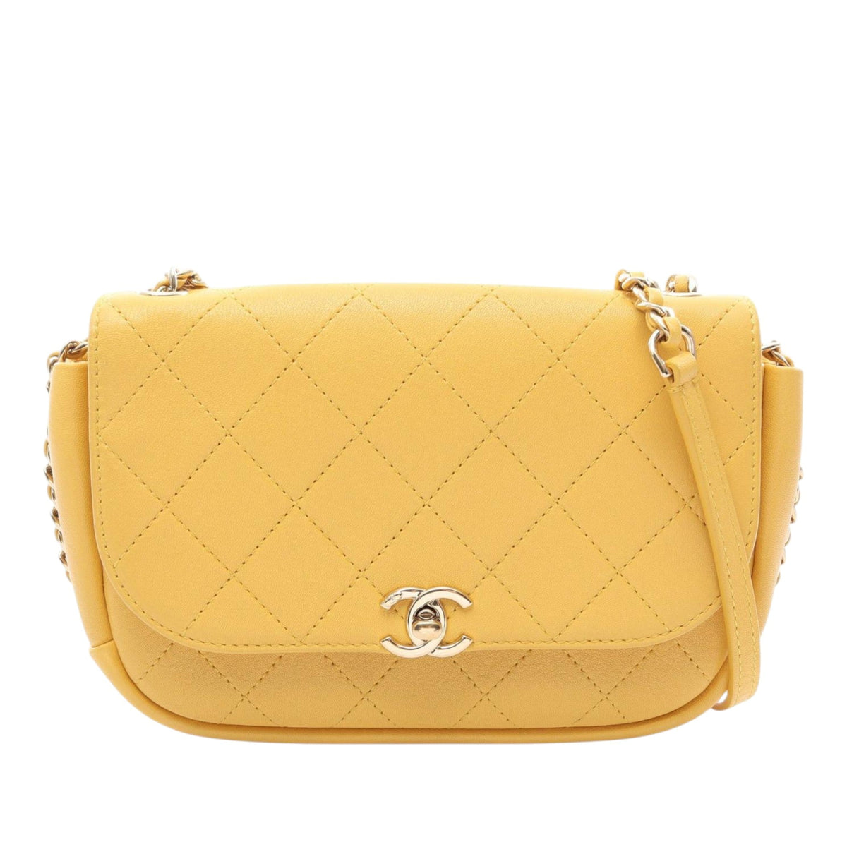 Chanel Small Quilted Goatskin Casual Trip Flap — Yellow