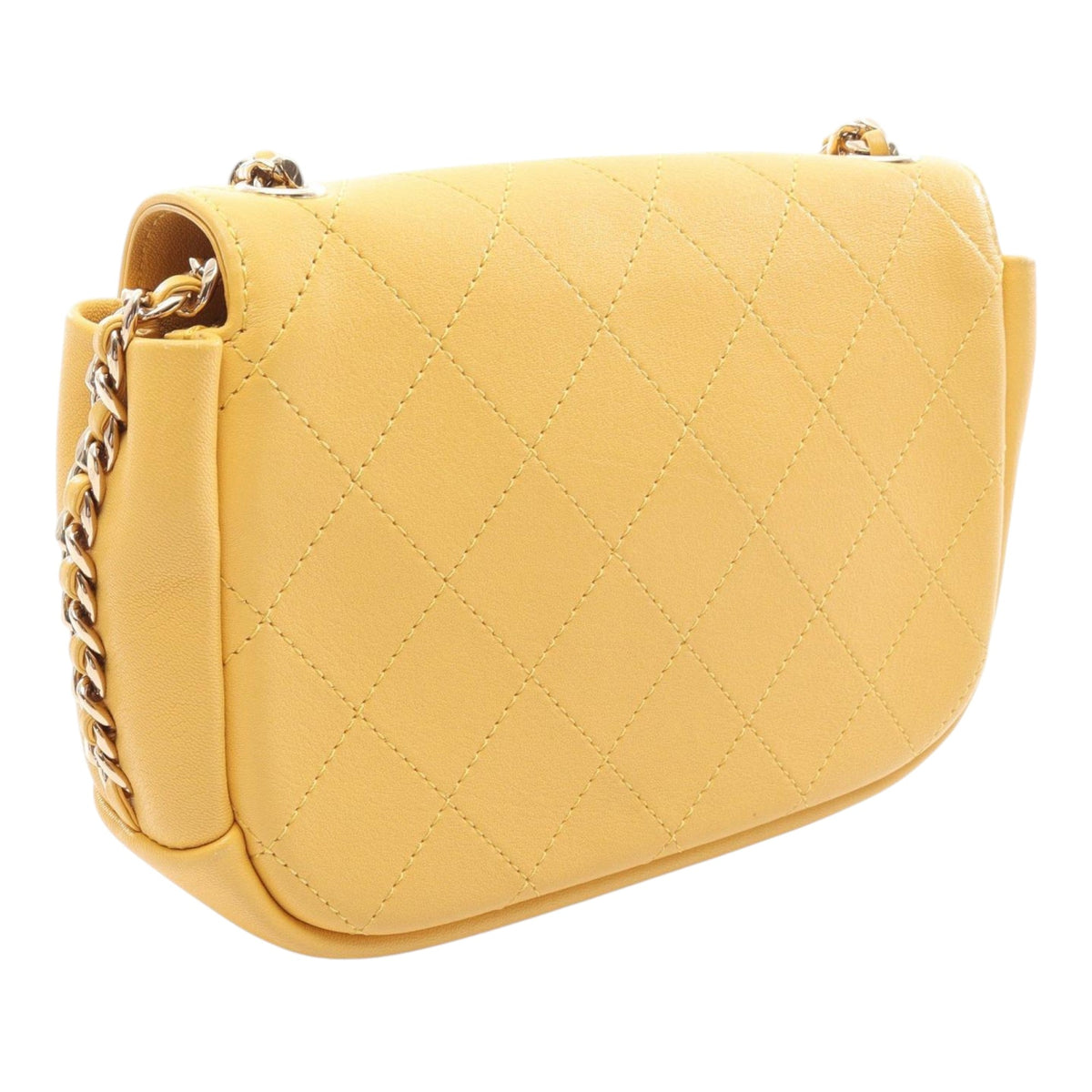 Chanel Small Quilted Goatskin Casual Trip Flap — Yellow