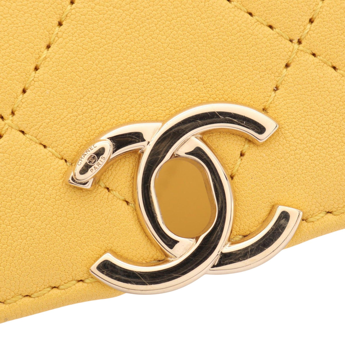 Chanel Small Quilted Goatskin Casual Trip Flap — Yellow