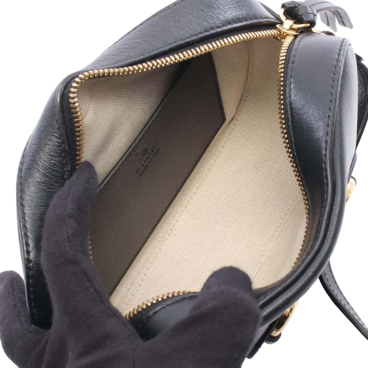 Gucci Mini Calfskin Horsebit 1955 Crossbody — Black