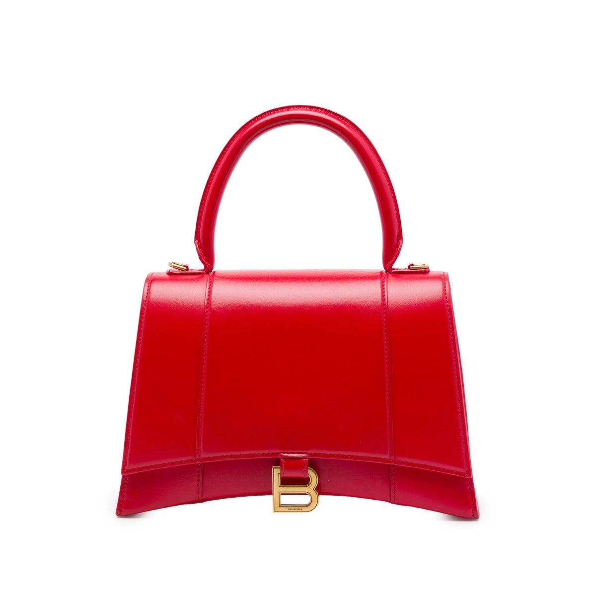 Balenciaga Medium Shiny Box Calfskin Hourglass Top Handle Bag