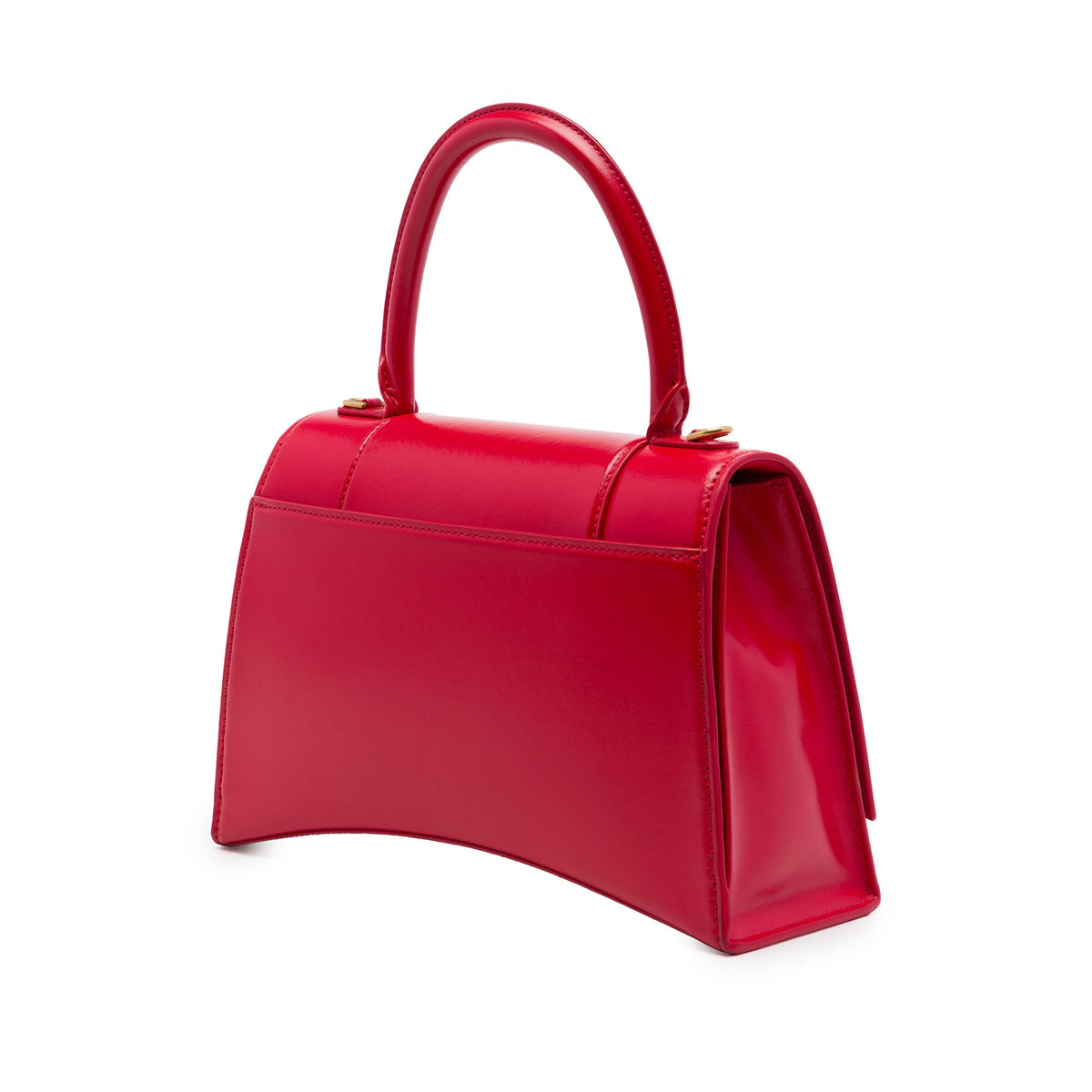 Balenciaga Medium Shiny Box Calfskin Hourglass Top Handle Bag