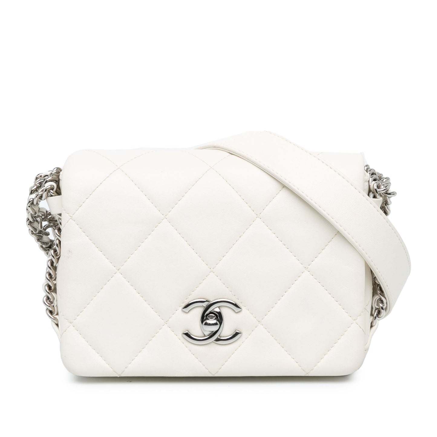 Chanel Mini Quilted Lambskin Chain Rows Flap
