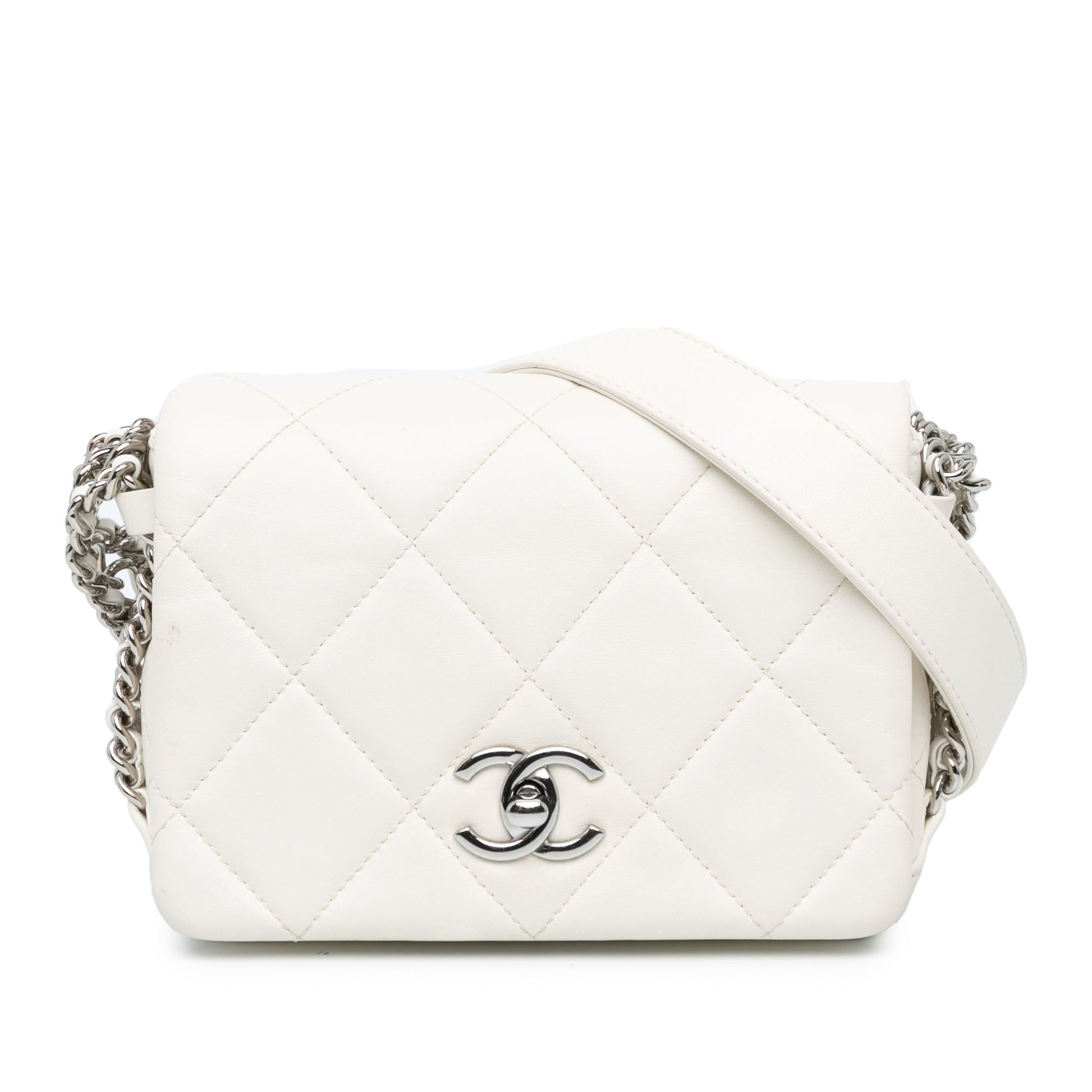 Chanel Mini Quilted Lambskin Chain Rows Flap