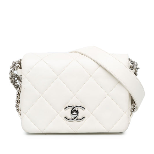 Chanel Mini Quilted Lambskin Chain Rows Flap
