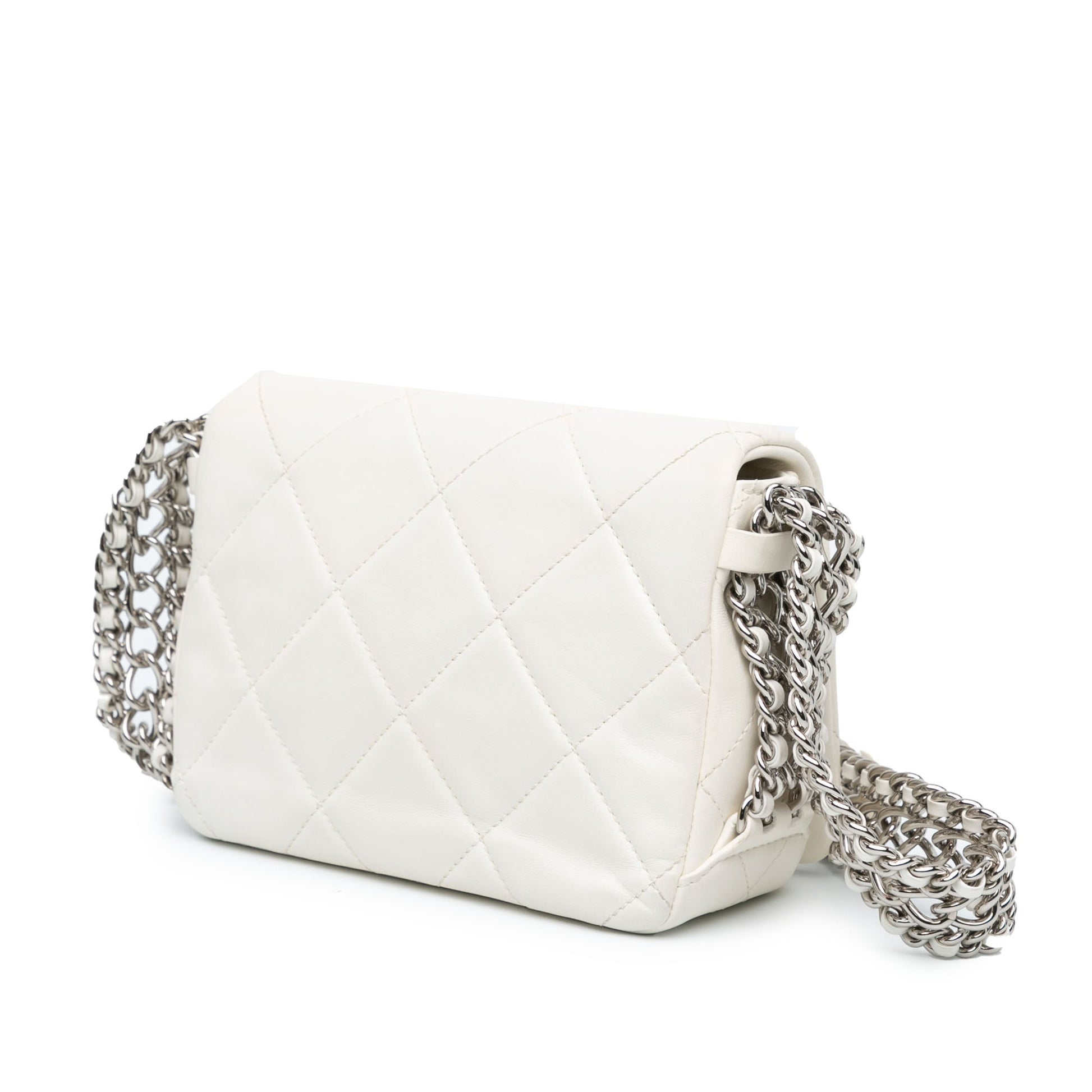 Chanel Mini Quilted Lambskin Chain Rows Flap