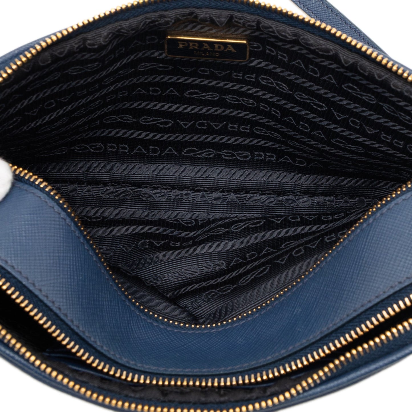 Prada Mini Saffiano Double Zip Crossbody