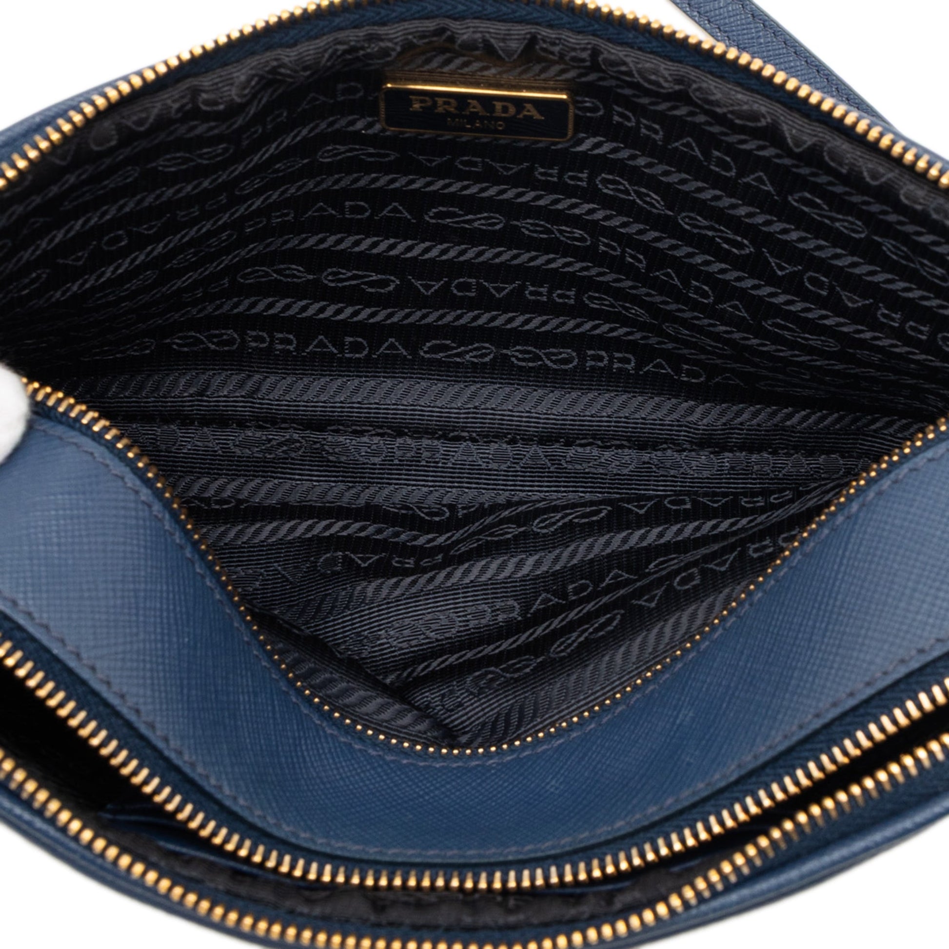 Prada Mini Saffiano Double Zip Crossbody