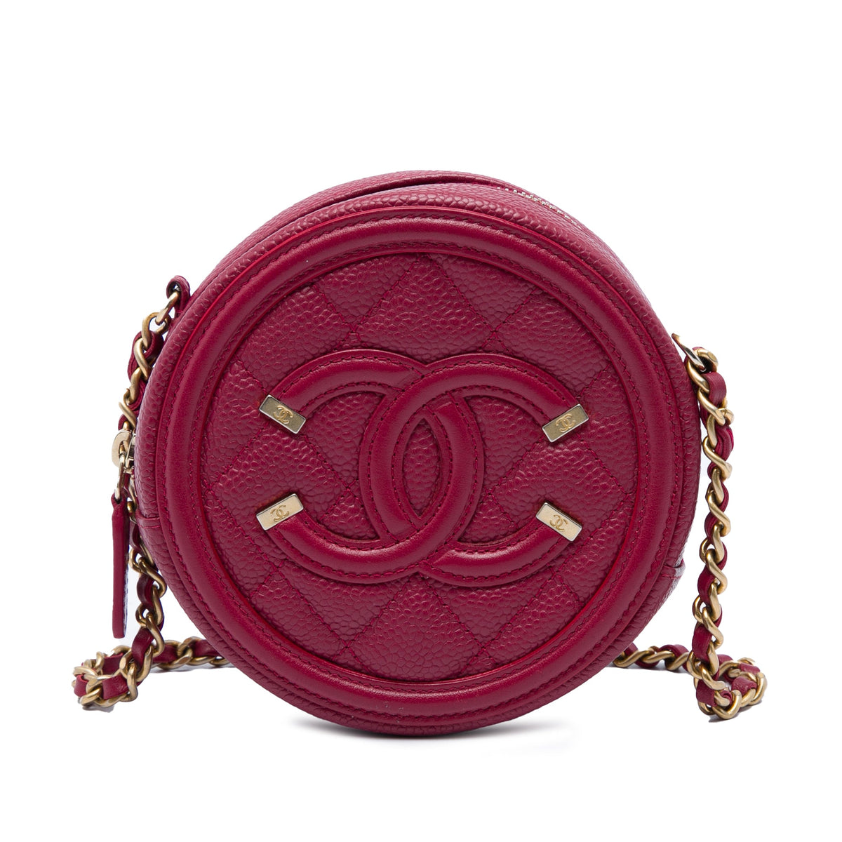 Chanel Caviar CC Filigree Round Crossbody