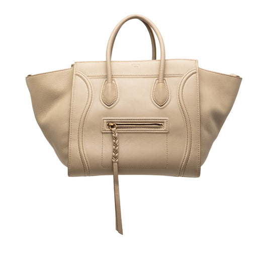 Celine Medium Leather Luggage Phantom Tote