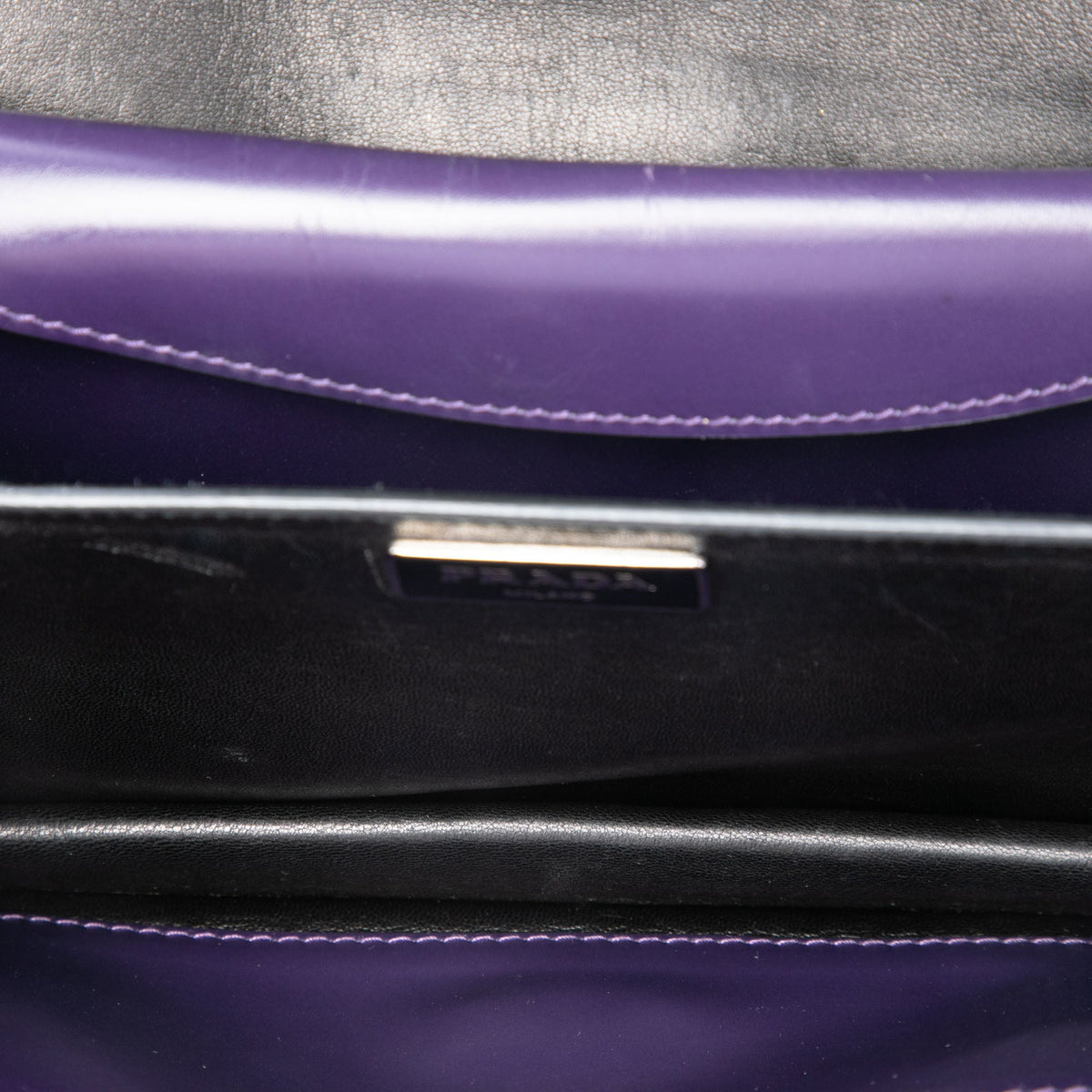 Prada Bicolor Box Calf Turnlock Satchel