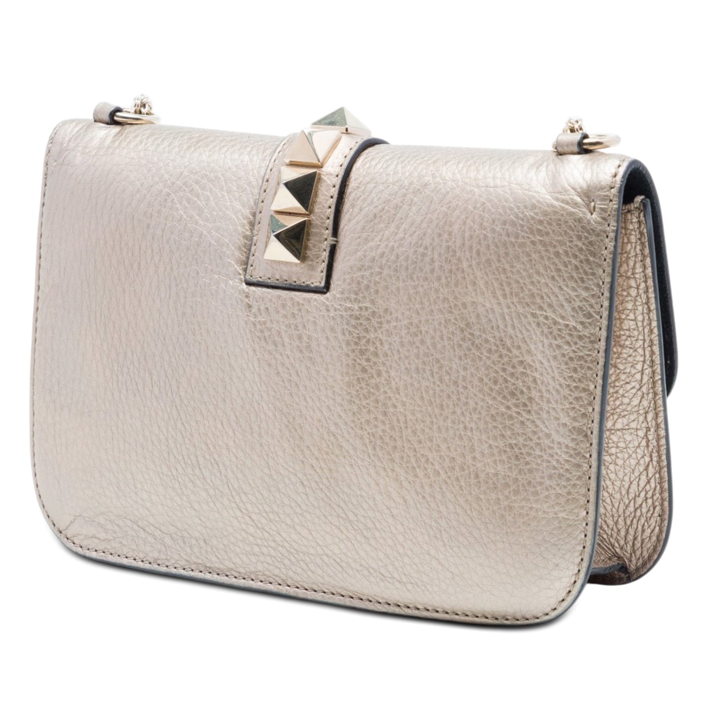 Valentino Medium Metallic Leather Rockstud Glam Lock Crossbody