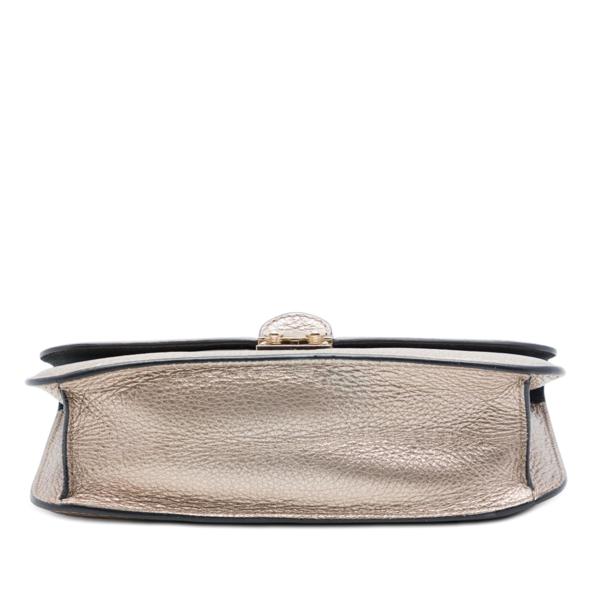 Valentino Medium Metallic Leather Rockstud Glam Lock Crossbody