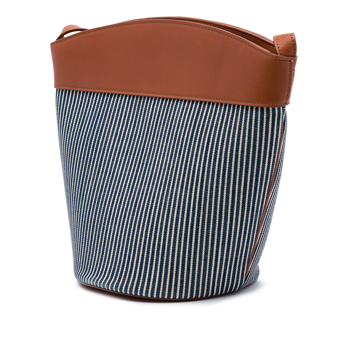 Celine Striped Canvas Crecy Bucket Bag