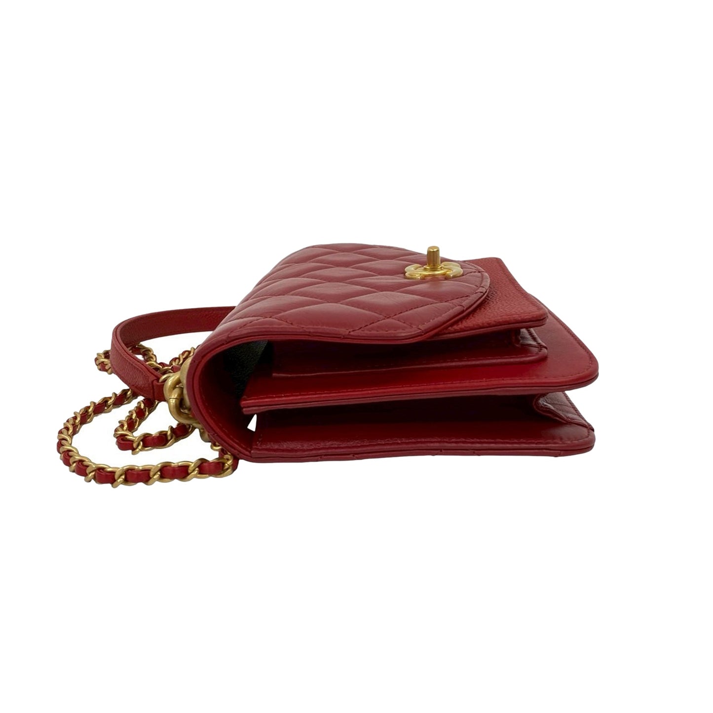 Chanel Mini Quilted Calfskin and Caviar Chain Handle Flap