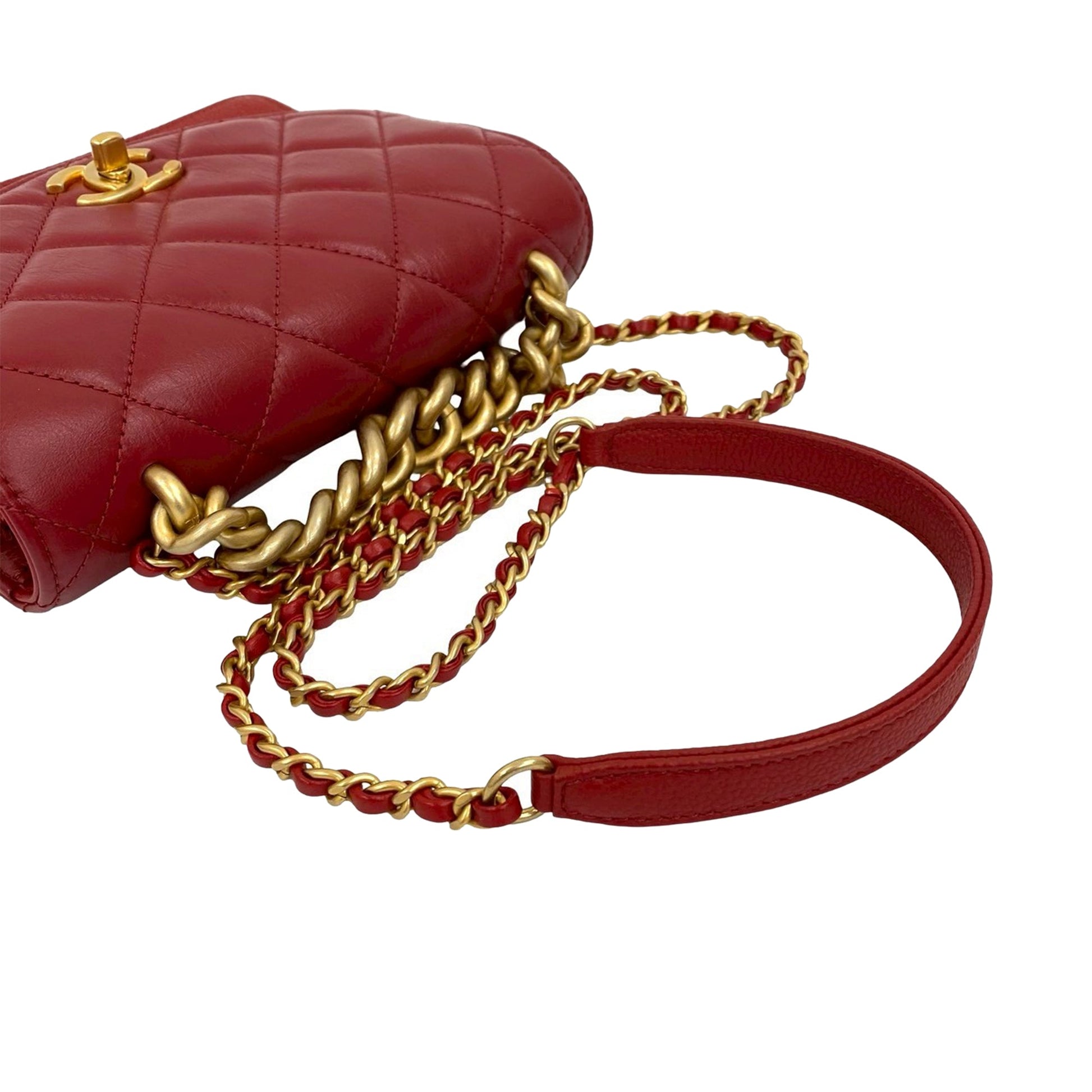 Chanel Mini Quilted Calfskin and Caviar Chain Handle Flap