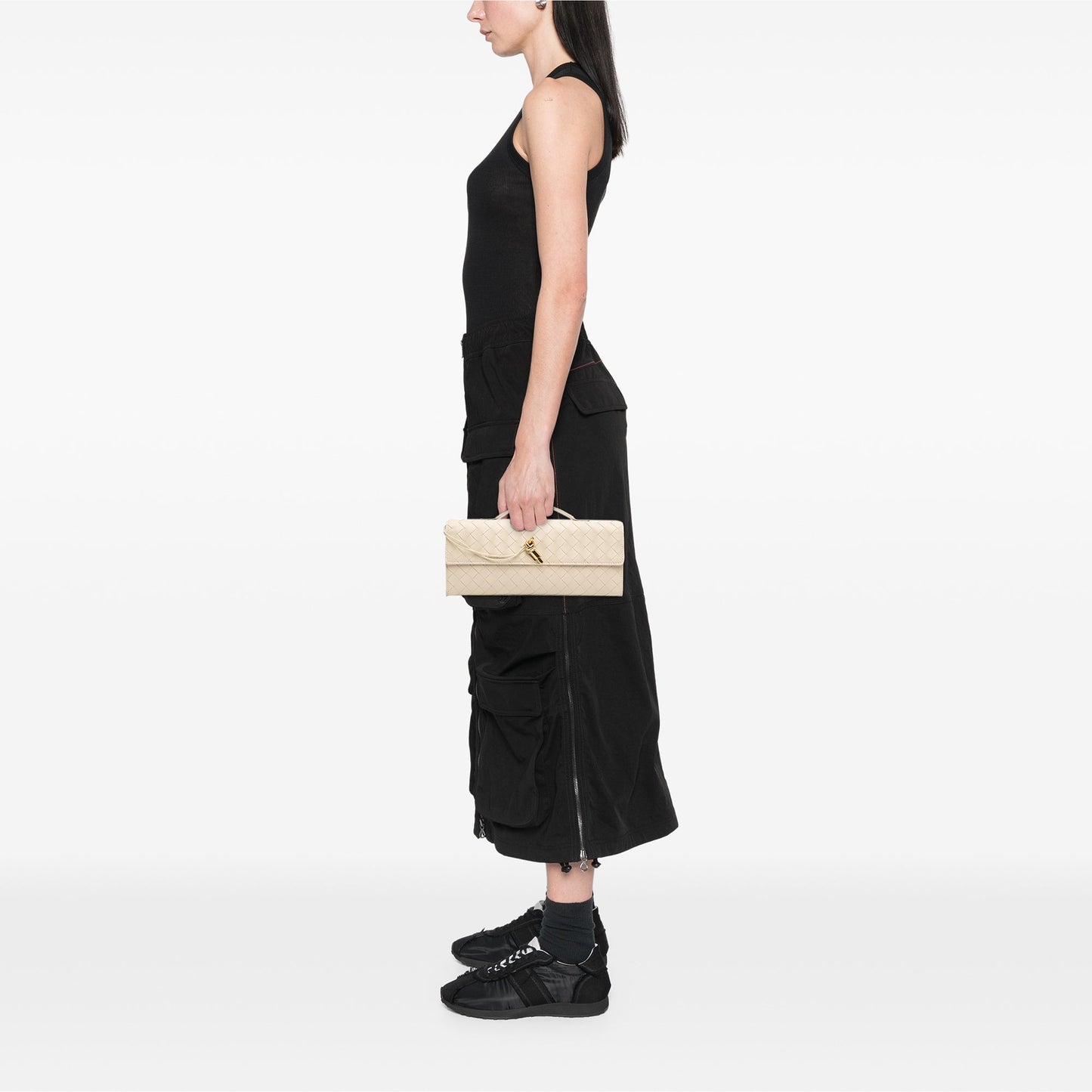 Bottega Veneta Lambskin Intrecciato Andiamo Clutch