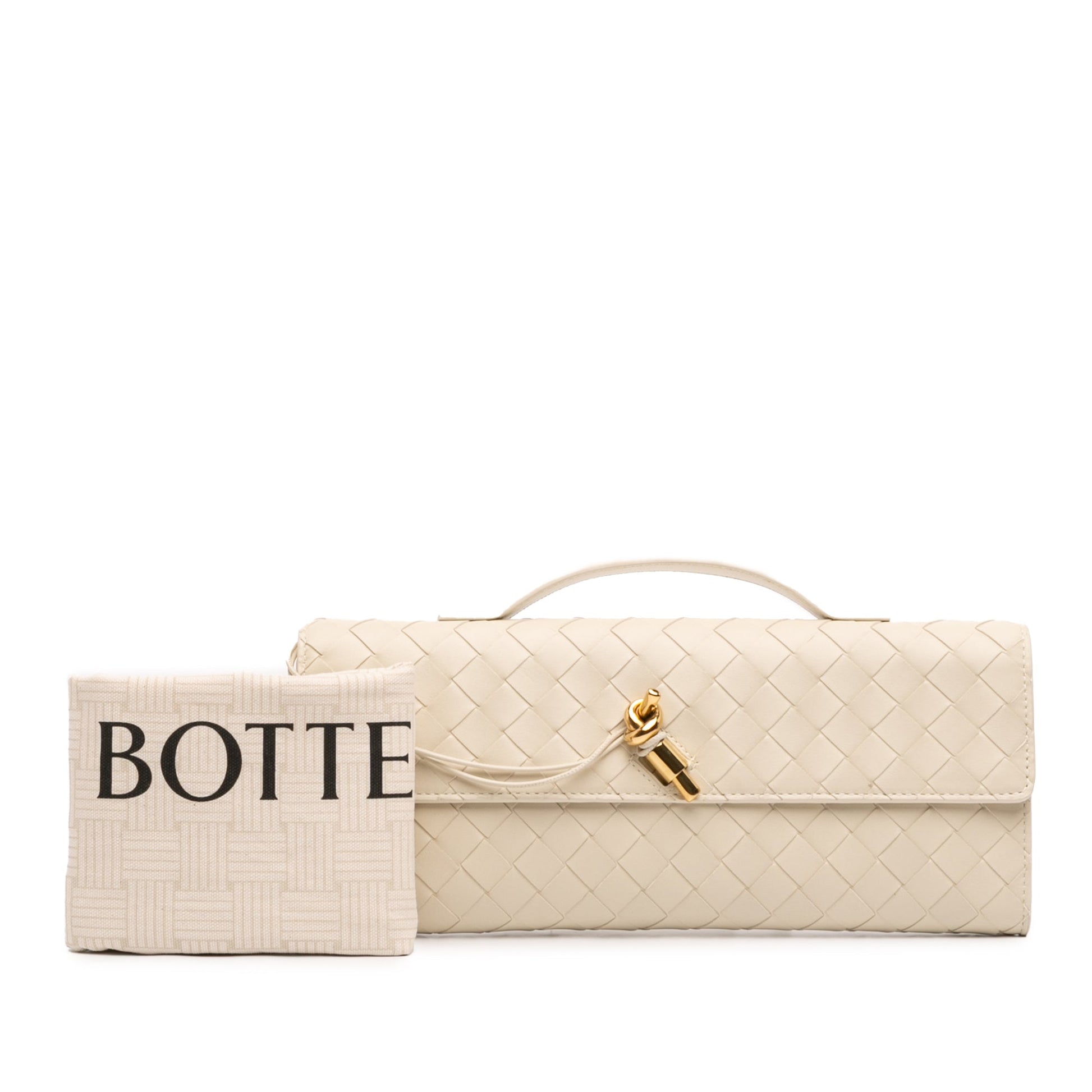 Bottega Veneta Lambskin Intrecciato Andiamo Clutch