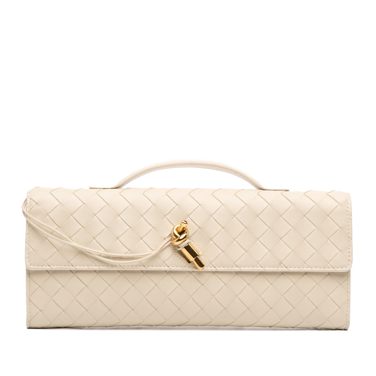 Bottega Veneta Lambskin Intrecciato Andiamo Clutch